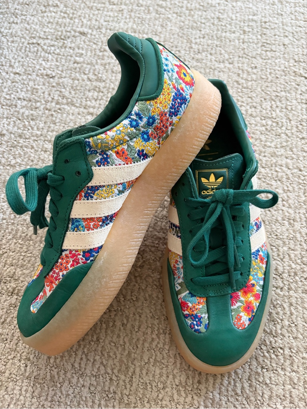 Adidas Samba x Liberty London Green Floral Sneakers size womens 9.5